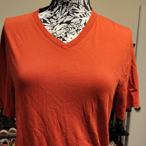 Vince Vneck burnt out orange  tee basic closet staple - Picture 11 of 12